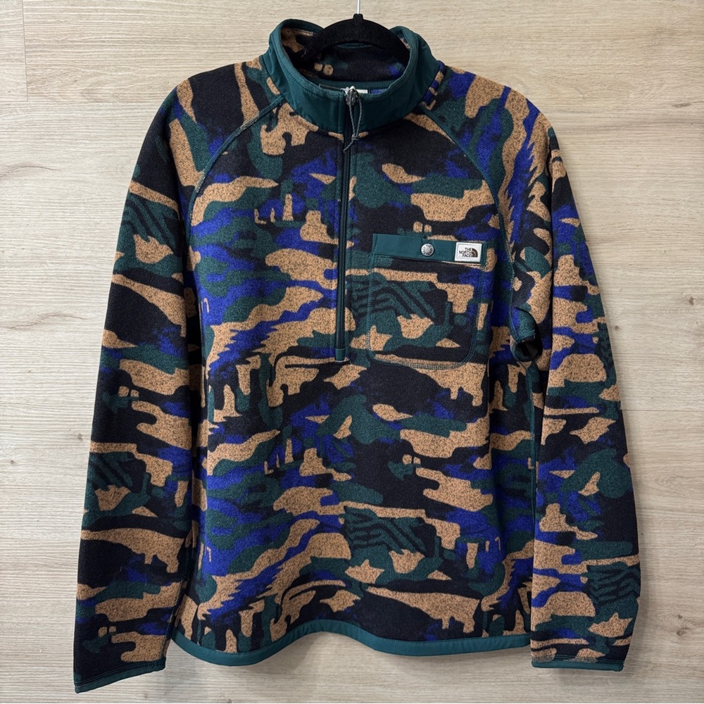 The North Face Gordon Lyons 1/4 Zip Pullover Large Multicolor Camo Print New